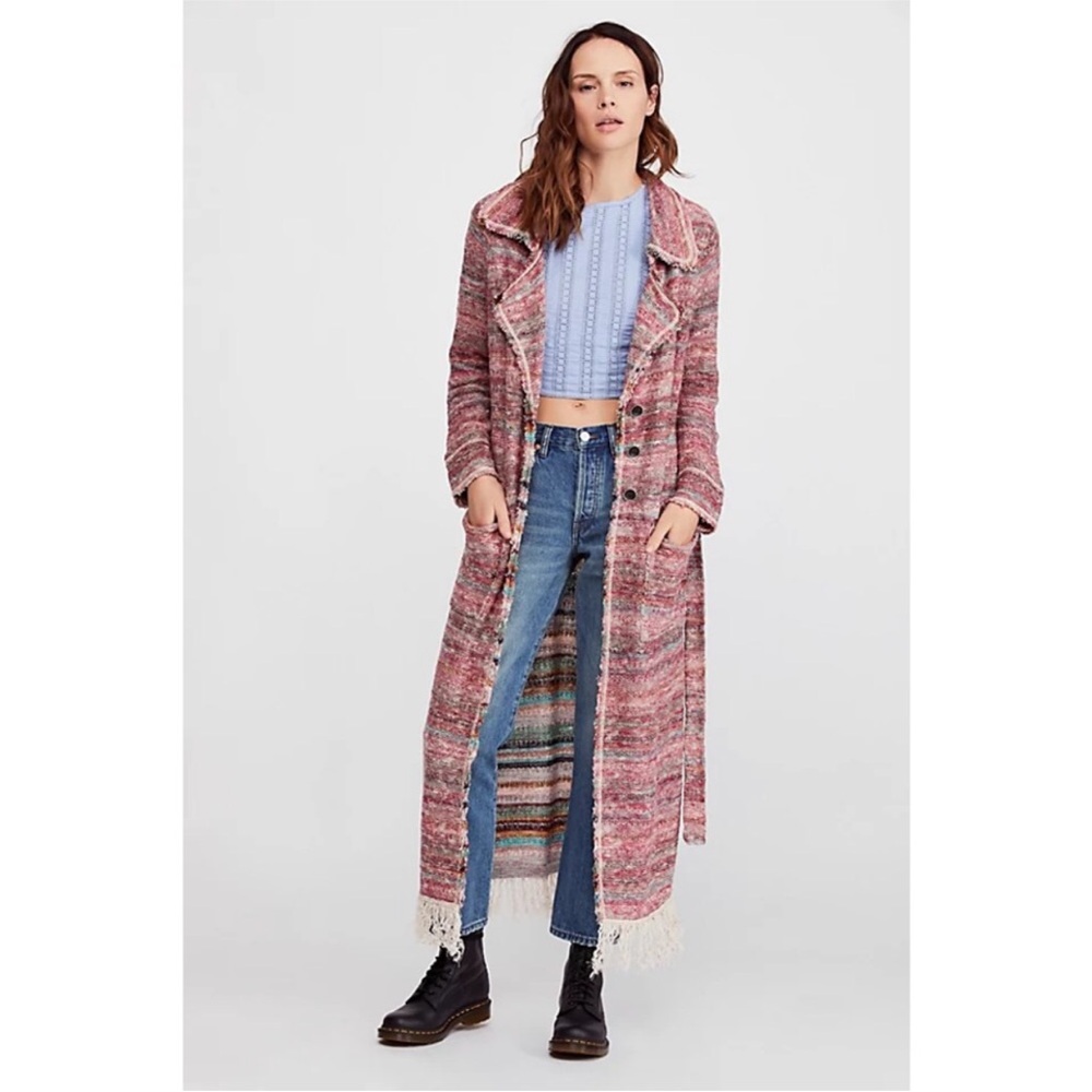 Free People Desert Sunrise Long Duster Cardigan